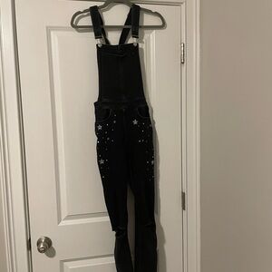 H&M l Black Sleeveless Denim Jumpsuit in Black